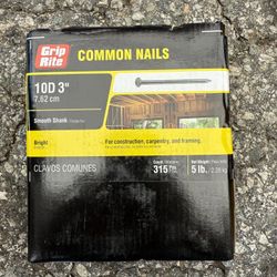 GripRite 10D 3"7.62cm COMMON NAILS ((4 boxes available))