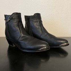 Women’s Durango Black Leather Ankle Moto Cowgirl Boots RD860 9.5