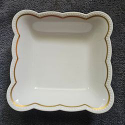 Vintage Krautheim Selb Bavaria  Porcelain Square Scalloped Bowl