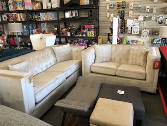 2 pc Coaster Living Room Set, Sofa and Loveseat