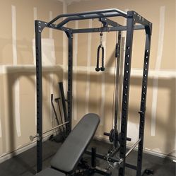 REP Fitness Squat Rack With Cable Row & Lat Pull Down 