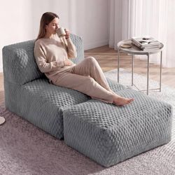Tortoise Pattern Soft Fabric Oversized Bean Bag Lounger Chair