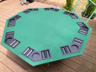 Poker table topper, reversible,  with carrying case and chips