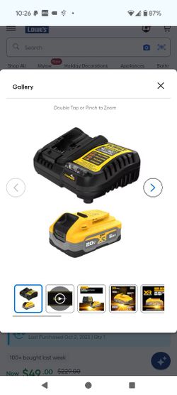 DEWALT XR POWERSTACK 20 -Volt 1 -Pack Lithium-ion ( 5 Ah Battery and Charger ) New In Box