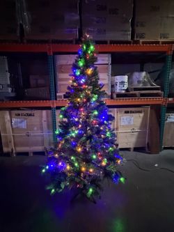 Pre-Lit Artificial Christmas Tree Multicolor Lights