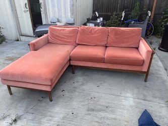 Sectional velvet sofa