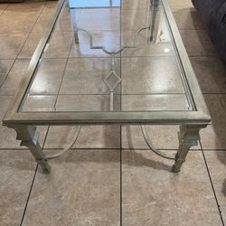 Glass Coffee Table & Stools