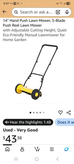 14" 5-Blade Push Reel Lawn Mower