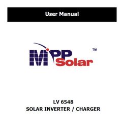 MPP Solar, LV6548, Solar Inverter Datasheet