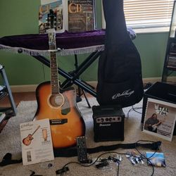 Electric Acoustic Sunburst Guitar