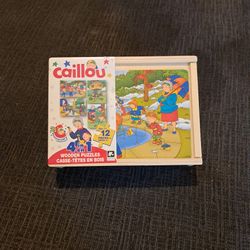 Ultra Rare Caillou 4 In 1 Wooden Puzzle