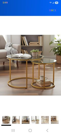 Glass and Gold Coffee Table