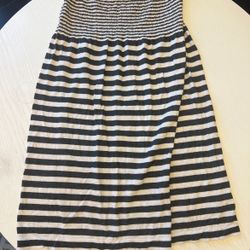 JJ Authentic Striped Strapless Dress size XS Womens Black White Stripped
