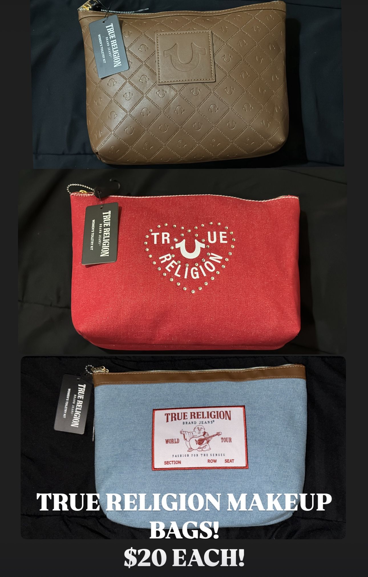 True Religion Makeup Bags