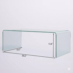 Clear Glass Sled Coffee Table