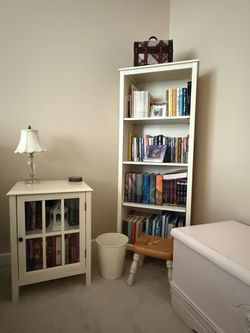 Target Eggshell bookcases and nightstand (5 pieces)