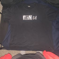 Black Fendi Box logo Poof Print T Shirt