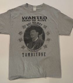 Tombstone Movie Val Kilmer Doc Holliday T-shirt Adult Size Medium