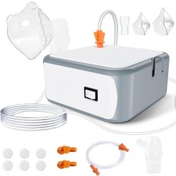 Desktop Nebulizer Machine for Adults & Kids, Home Use Compressor Nebulizer with Fine MistQuiet Operation, Includes Adult Mask, Child Mask & Mouthpiece