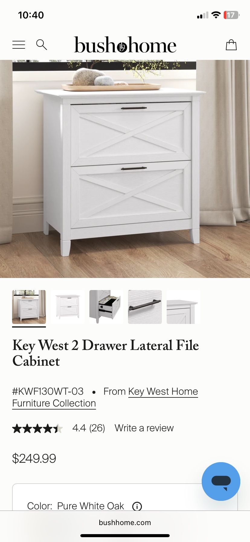 File Cabinet (bush Furniture) White