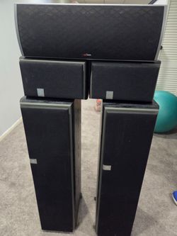 JBL Floor Speakers & Polk Audio Center Channel Set