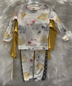 carter’s - Baby girl sheep Pajamas 4pc set (SZ 18m) NWT