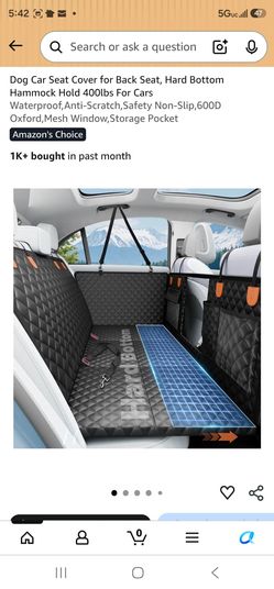 Dog Car Seat Cover for Back Seat
