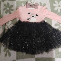 Ghost And Bats Halloween Baby Dress - New - Multiple Sizes