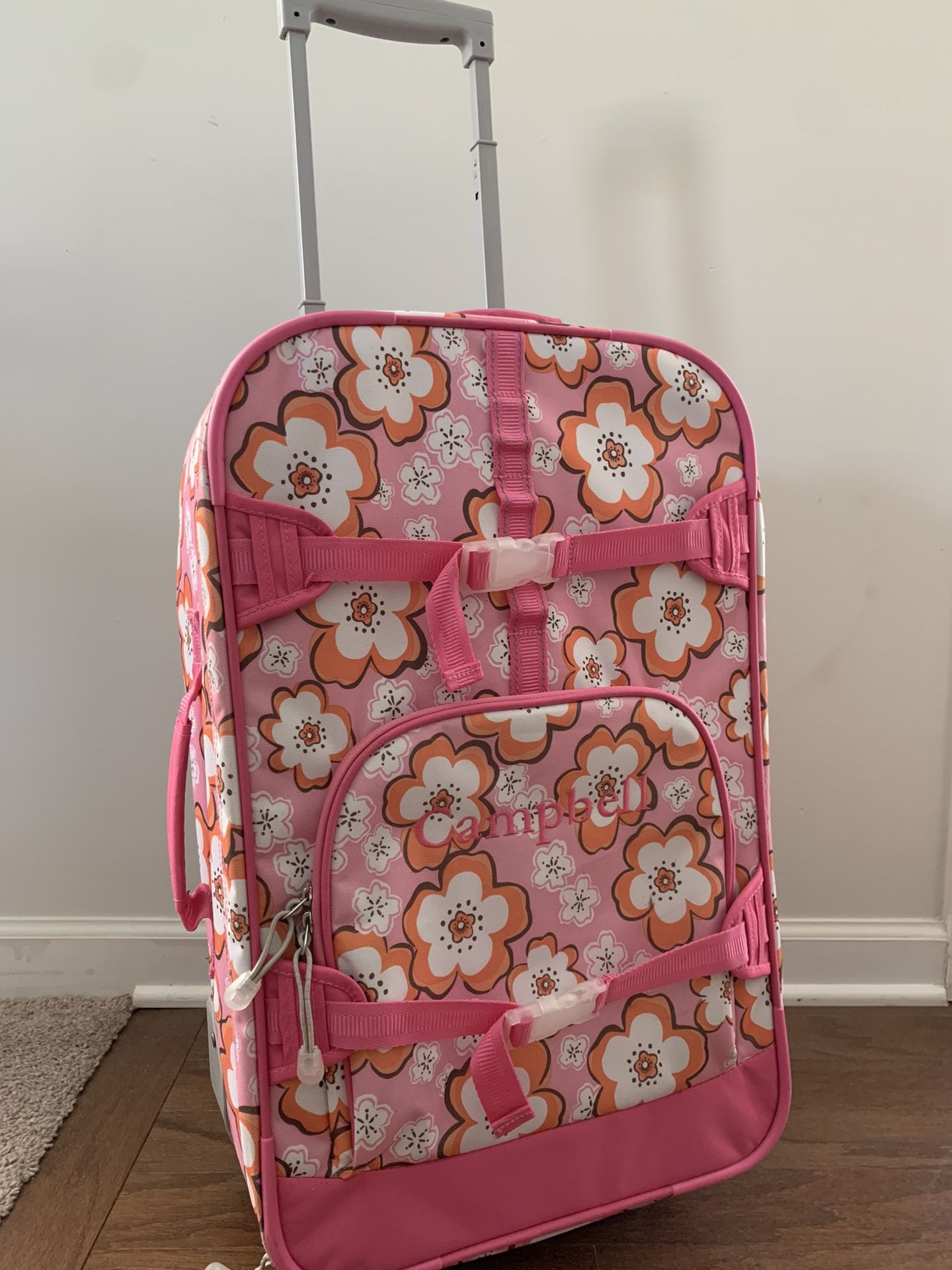 Pottery Barn Large Monogrammed Soft Rolling Luggage suitcase carry-on