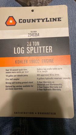 Gas log splitter 28 tons like new