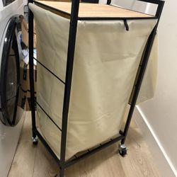 Rolling Hamper - Linen With Metal Frame, Removable Wheels - $15 Obo 