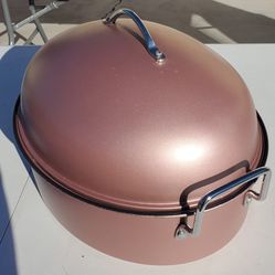   Extra Large Roasting Pan with Lid - Nonstick Turkey Roaster Pan with Rack 18.5 x 14.5 Inch - Heavy Duty Covered Roasting Pot - All Ovens 