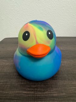 🦆🌈 Sunny Days Tie-Dye Duck Squish