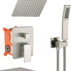 Bathtub Shower System 8in combo With Handheld Sprayer - brushed nickel