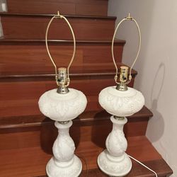 Vintage Milk Glass Table Lamps
