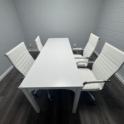 Beautiful White Table Like New-chairs