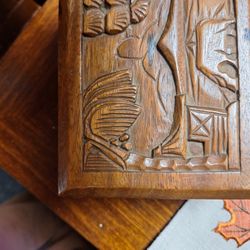 Hand Carved Wooden Box 