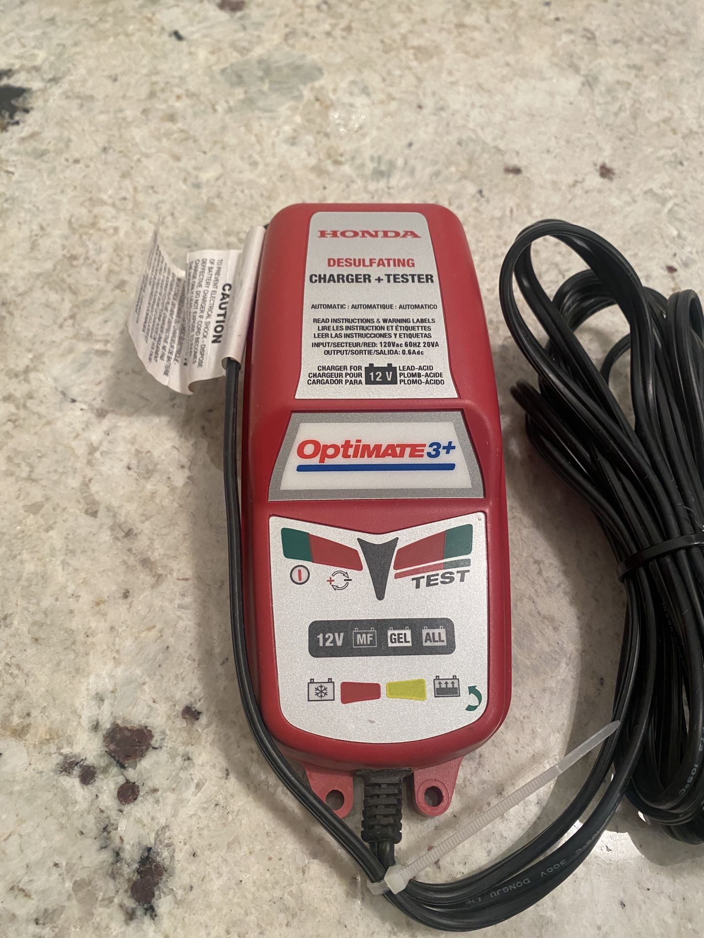 Honda Desulfating Optimate3+ Charger Tester