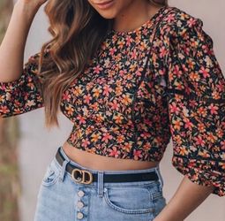 Cropped Floral Colorful NEW WITH TAGS