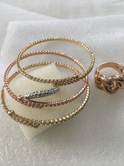Bracelets silver and rose fashion jewelry/stretch 