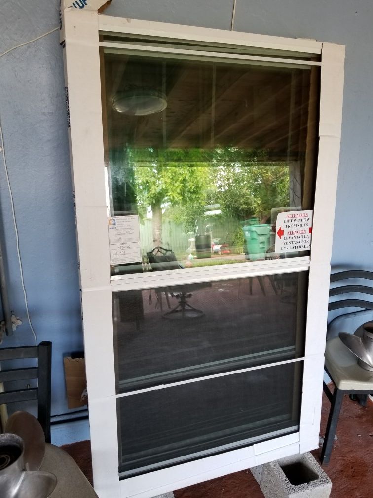 AWP 37" X 63" White Aluminum NON-IMPACT Windows Series 580 SH