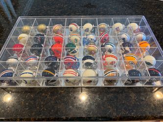 Riddell Pocket Pro Mini Helmets Complete Set Of 40 With Display Case
