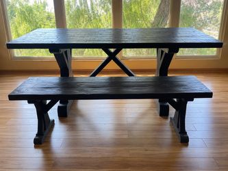 Handmade Los Angeles Aged Douglas Fir Dining Table + Bench — $1,500