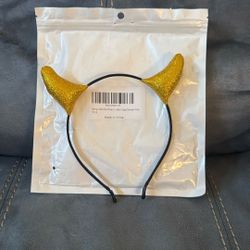 New In Package Gold Horns Headband Halloween Costume