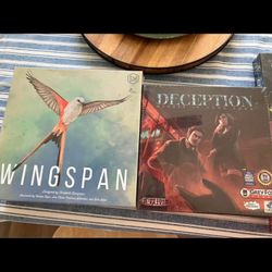 Board Games- Wingspan, Deception: Murder in Hong Kong