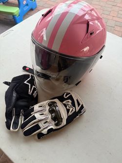 Helmet and gloves