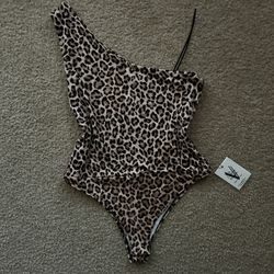 Cheetah Print One-Shoulder Bodysuit