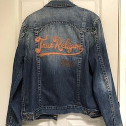 Men’s True Religion MC Danny Slim Fit Denim Jean Jacket W/ Leather Logo