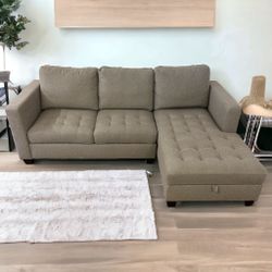 Gray Storage Sectional Sofa Couch **ALL NYC DELIVERY**