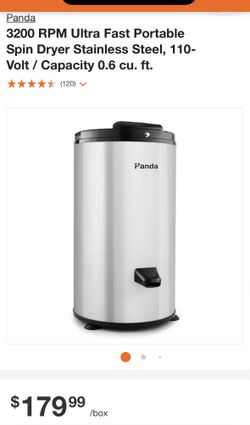  Panda 3200 rpm Portable Spin Dryer 110V/22lbs Stainless Steel :  Panda: Appliances